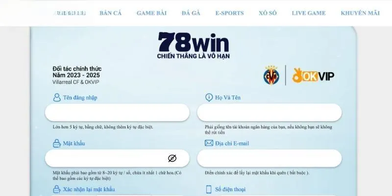 Hội viên cần đảm bảo một số điều kiện để nạp tiền 78win