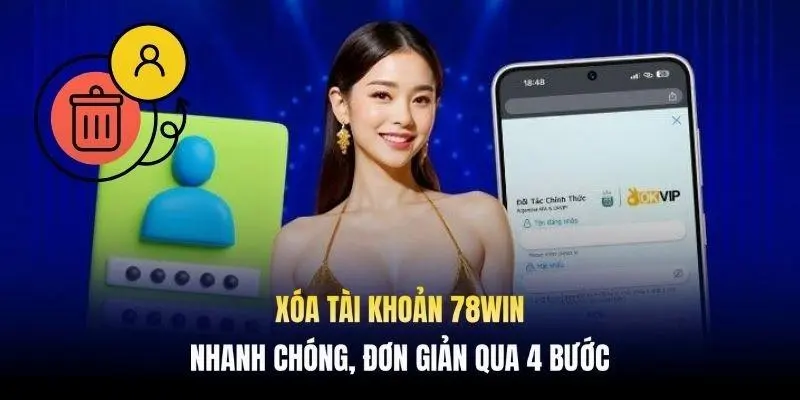 Xóa tài khoản 78win